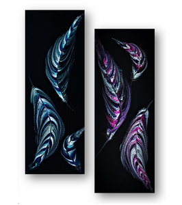 20032 Delicate like air - Feather collection - Diptych - JoWellArt